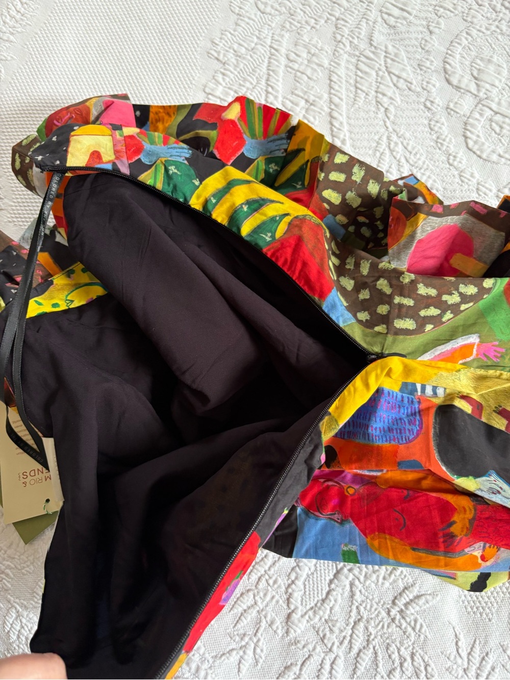 NWT Farm Rio Ana Leovy print One Shoulder Mini dress artsy vibrant size M - Picture 6 of 14